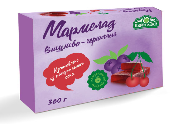 №2 Мармелад  "Вишнево-черничный" белевский 360г   в Ейске