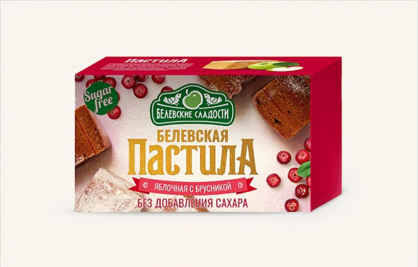 №2 Пастила  200г диетическая с КЛЮКВОЙ, НОВЫЙ ФОРМАТ (4*50г)    в Ейске
