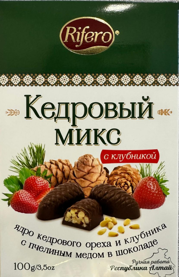  Риф и ко Конфеты "Кедровый микс КЛУБНИКА" 100г     в Ейске
