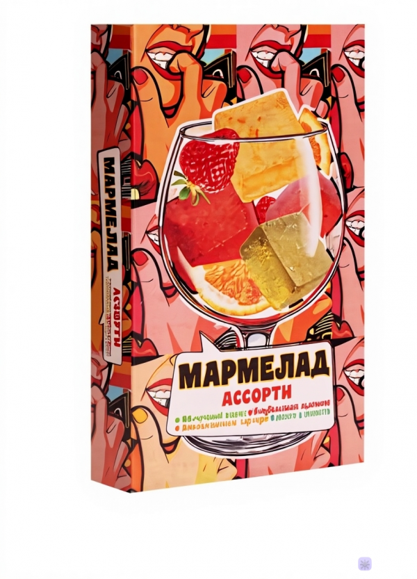 №2 Мармелад АлкоАссорти(яблочный виски, клубничный просекко, апельсиновый вермут, лайм текила) 110г в Ейске