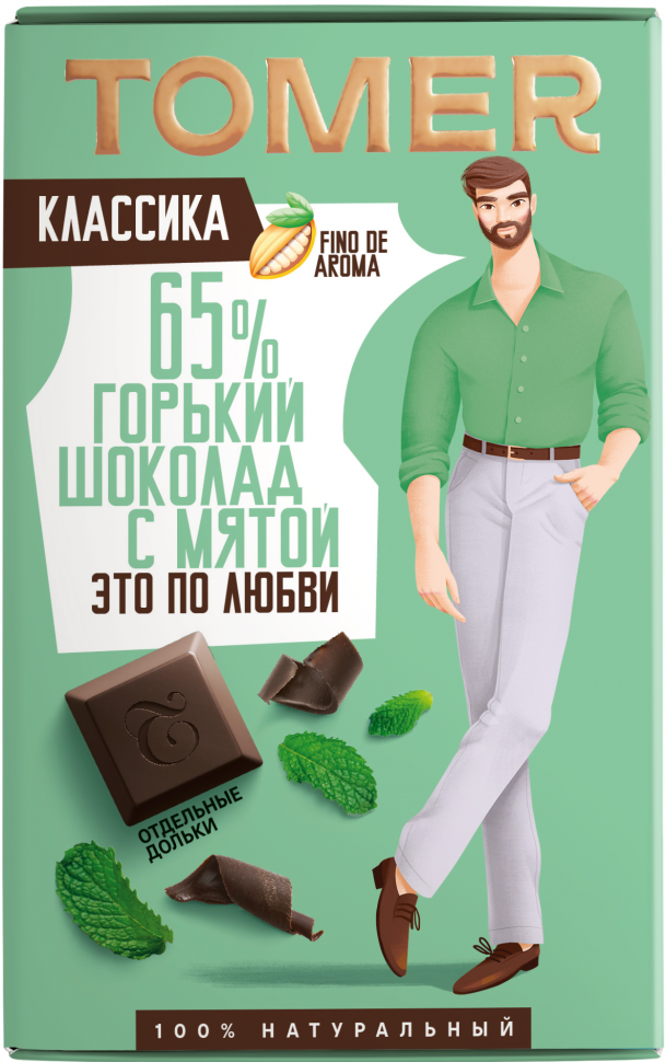  Фабрика Томер  Горький шоколад с МЯТОЙ, 90г в Ейске